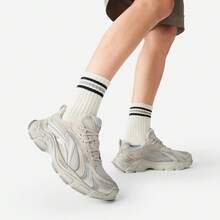 LI-NING STARLIT L2K Men's Chunky Sneakers, Retro Y2K Mesh & Suede Casual Shoes AGLW005 - 礫白灰 - 查看 4