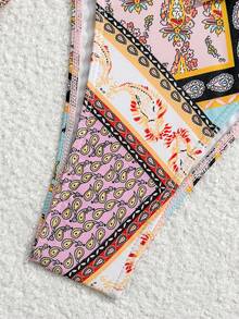 Nuevo conjunto de bikini elegante y sexy con push-up, de moda de alta gama con lazos laterales ajustables, ideal para playa, vacaciones y viajes, estiloso y sexy con estampado personalizado, adecuado para cumpleaños, San Valentín, Carnaval - Multicolor - Ver 4