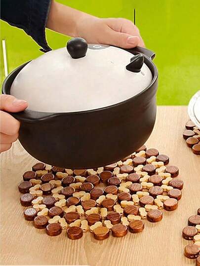 Bamboo Heat Insulation Pads, Placemats, Pot Holders, Heat-Resistant Coasters, Practical Kitchen Accessories, Useful Christmas Gifts