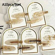 2 Stücke/1 Karte oder 10 Stücke/5 Karten rutschfeste Haarspangen, silberne unsichtbare Haarspangen für Brautjungfern, glänzende Haarspangen für Brautjungfern, Styling Haarspangen, Geschenk für Brautjungfern, Antrag Box, Make-up Styling Partition - Verschiedenfarbig - Übersicht 9