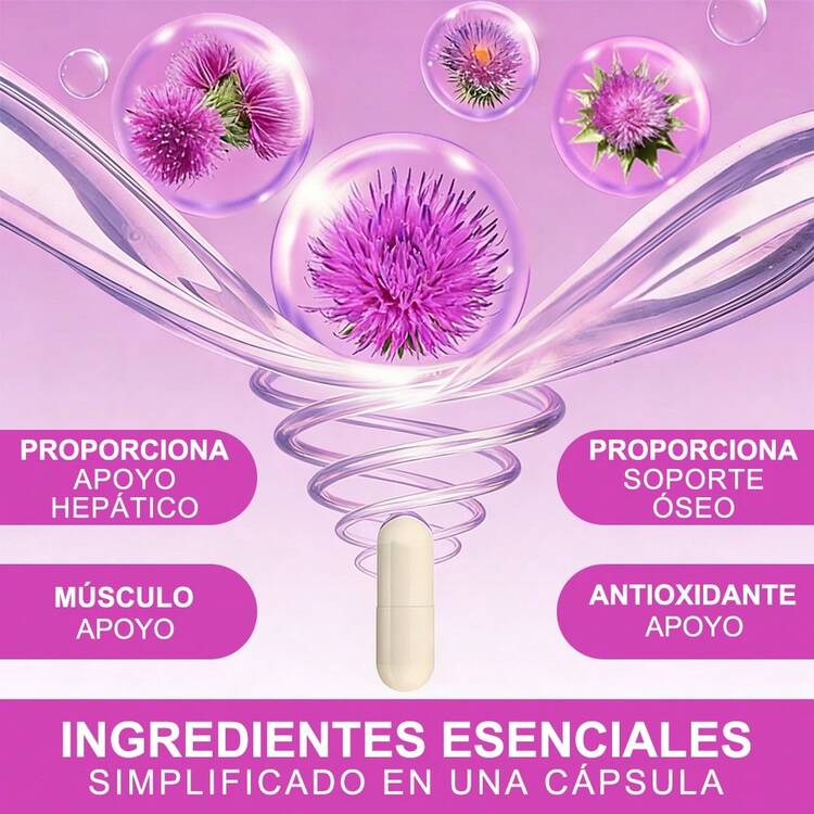 Gwynne Cardo Mariano Orgánico 90 Cápsulas | Extracto 30:1 Silimarina | Apoyo a Desintoxicación y Reparación Hepática | Antioxidante Natural, Soporte Muscular y Óseo - 90 unidades - Añade 3