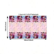 1件装韩流女团主题派对桌布，生日派对装饰，一次性PE桌布，适合韩流粉丝派对装饰 - 彩色 - 查看 7