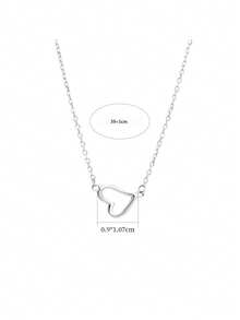 1pc S925 Sterling Silver Romantic Hollow Heart Necklace, Minimalist Fresh Elegant Heart Pendant Necklace, Versatile For Daily Wear, Thoughtful Gift - Multicolor - View 10