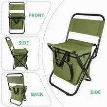 1pc Portable Folding Fishing Chair With Cooler Bag - Lightweight Outdoor Stool, Compact Foldable Design, Suitable For Fishing, Hunting, Beach, Camping, With Portability And Beverage Storage Function - Multicolor - View 6