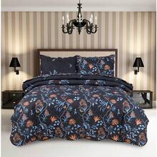 3pcs Luxury Patchwork Reversible Bedspread Quilted Throw Printed Bedding Set Double & King Soft And Breathable - Raani - View 9