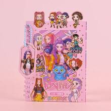 Mattel K-POP Witch Hunting Girl Group 3-In-1 Spiral Notebook, Anime/Internet Celebrity Popular Cartoon Cute Rumi Zoe PET Sticker - Multicolor - View 3