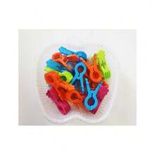 OISE ART STORE 16 Mollette Con Cestino Mela Mollettine Pinze In Plastica Stendino Biancheria - - Multicolore - Visualizzare 2