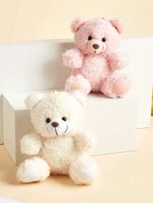 1个新款卡通卷毛泰迪熊毛绒玩具钥匙扣挂件，可爱钥匙圈，手机壳配件，包包挂饰，汽车钥匙链，背包装饰，适合休闲外出、秋冬季、婚礼、生日、节日，可作为送给男友、女友、家人、老师、好朋友、同学的礼物 - 彩色 - 查看 4