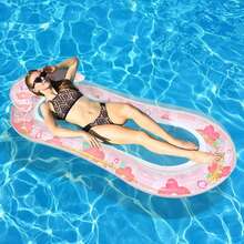 Flower Sequin Floating Row Net Inflatable Pool Float Seat Beach Pool Party Fun Water Rest Floating Accessories - Multicolor - View 4