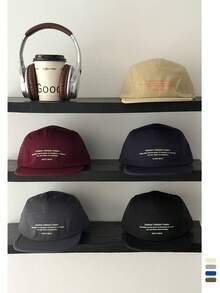 1pc Soft Crown Hip Hop Street Flat Brim Hat, Women's Spring/Summer Small Letter Fashion Versatile 5-Panel Cap, Adjustable Large Head Circumference, Simple Short Brim Hat, Outdoor Skateboard Street Dance Snapback Cap, Skater Hippie Chicks Style - Multicolor - View 5