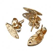 10个不锈钢眼睛形状耳钉，带耳塞，DIY珠宝制作配件耳环组件 - 彩色 - 查看 3