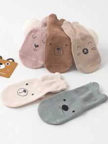 1/5 Pairs Cartoon Baby Anti-Slip Socks, Soft Bottom Infant Socks, Cute Boys And Girls Socks, Suitable For Daily Wear, Children Gift - Multicolor - View 3