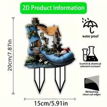 Bohemian Gnome House Acrylic Garden - Charming Outdoor Decor For Yard, Lawn & Flower Beds, Perfect Birthday Or Holiday Gift For Family And Friends - A - View 2