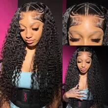 32英寸 5x5 13*4 蕾丝前假发，直发混色蕾丝前假发，13x4 高清透明蕾丝前假发，13x4 黑色自然蕾丝前假发（女士款），预先拔毛并带有婴儿发，200% 密度 - 自然色&黑色系 - 查看 3