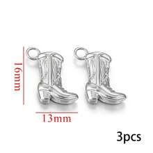 3 Pcs 304 Stainless Steel Boot Pendant Shoe Pendant Plated 18K Gold DIY Bracelet Necklace Bag Pendant Pendant - Multicolor - View 9