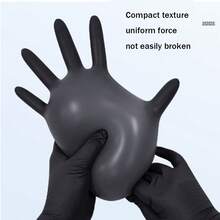 50/100pcs Disposable Black Household Nitrile Gloves, Waterproof, Waterproof, Super Elastic, Suitable For Car Repair, Beauty, Hairdressing, Tattooing, Barbecue, Food Preparation, Cleaning - One Size Fits All - View 4