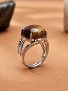 1pc Natural Crystal & Stone Open Ring, Suitable For Daily Wear By Men And Women - Multicolor - View 21