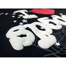 Sp5der I Heart SP5 Souvenir Hoodie Black And Matching Sweatpants Set | Premium Heavyweight Layering Outerwear |Unisex For Both Men And Women | Perfect Streetwear Set | Loungewear And Daily Casual Wear Set - Áo hoodie đen - Xem 9