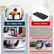 Cooks Innovations: Original 3 Pack Kitchen Countertop Appliance Sliders Mat - Scratch Protecting And Heat Resistant Easy Moving Slider Mats For Countertop Appliances - Coffee Maker Air Fryer Blender - Charcoal - View 6
