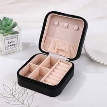 1 pieza Joyero, Joyero de viaje portátil de piel sintética blanca, Joyero de almacenamiento negro, Joyero portátil mini rosa con cremallera, Caja de almacenamiento para collares, anillos, colgantes, pulseras, pendientes, Caja de embalaje de joyas, Adecuado como regalo del Día de la Madre, regalo de boda, regalo de dama de honor, regalo de aniversario, regalo de Navidad y regalo de boutique para la novia, Decoración de habitación - Multicolor - Ver 14
