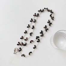 1pc Water Drop Crystal Beaded Phone Lanyard Strap, Transparent Bead Chain Fashionable Lightweight Phone Charm Detachable For Bag, Includes Transparent Clip - Multicolor - View 8