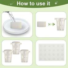 1 Set Hydroponic Germination Kit 24 Pcs Hydroponic Net Pots 24 Pcs Hydroponic Sponge And 1 Pc Hydroponic Planting Board For Soilless Cultivation Garden And Transplanting Plastic Flower Starter Pots Herbs Hydroponic Growing System - A - View 5