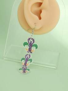 1对时尚嘉年华系列耳环，适合节日派对和日常佩戴 - 彩色 - 查看 2