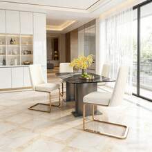 Sillas de comedor - Beige + Terciopelo-1 - Ver 1