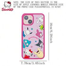 SANRIO Ốp lưng điện thoại silicon Hello Kitty, Melody, Kuromi, tương thích với iPhone 13/14/15 Pro Max - Nhiều màu - Xem 3