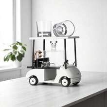 Golf Buggy Decanter Set With Glasses - Blue - View 6