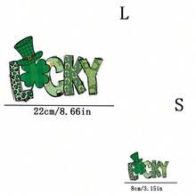 1pc/2pcs/3pcs St. Patrick's Day Letter Heat Patch, Durable Long-Lasting Heat Transfer Sticker For DIY T-Shirts, Sweatshirts, Jeans, Hoodies, Backpacks, Jackets, Handbags, Pillows - L+S - View 2