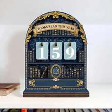 Nostalgic Vintage Wooden Reading Tracker, Exquisite Book Counting Desk Ornament, Perfect For Book Lovers & Study Decor - C - View 5
