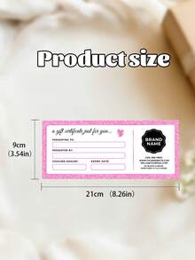1/3pcs Valentines Heart Business Editable Gift Certificate Gift,Customize Photo And Text,Gift Certificate Template: Beauty Salon, Lash, Nail & Spa Editable Voucher Card, Pink Canva Design - A - View 5