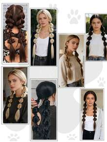 Tóc giả đuôi ngựa 20 inch dành cho nữ, kiểu tết bong bóng, nhuộm tự nhiên, tết xoắn, buộc kiểu dreadlocks, 2 mảnh tết đuôi ngựa hình đèn lồng. - Nhiều màu - Xem 11