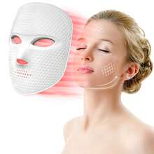 Aedwdpe LED Face Mask 7-Color Light Beauty Device, USB Rechargeable, Suitable For Daily Home Facial Use - Facial Skincare Accessory - Màu trắng mới - Xem 9