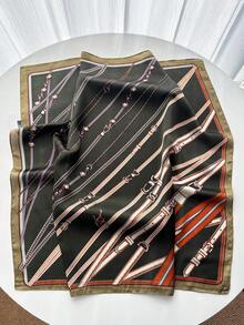 1 Stück Paisley-Muster Faux-Seide Herren Bandana, vielseitiger Halstuch, Stirnband, Dekoration - grünbraun - Übersicht 5