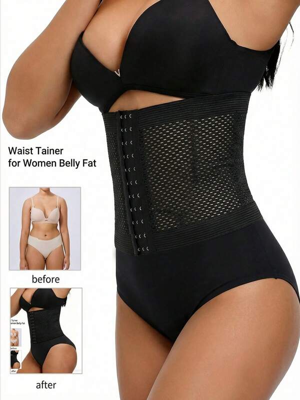 Kadınlar için 3 Tokalı Bel Korsesi, Elastik Sıkıştırma Özellikli Bel Şekillendirici, Doğum Sonrası ve Fitness İçin Şekillendirici, Nefes Alabilen Karın Kontrol Bandı, Spor ve Günlük Kullanıma Uygun