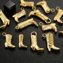 3 Pcs 304 Stainless Steel Boot Pendant Shoe Pendant Plated 18K Gold DIY Bracelet Necklace Bag Pendant Pendant - Multicolor - View 3