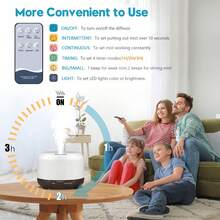 500ml Humidifier Cool Mist Aromatherapy Diffuser With 10 Bottles Of Essential Oil + Remote Control, Night Light Timer Function, And Automatic Shut-Off Silent Design. Ideal For Offices, Living Rooms, And Bedrooms. The Perfect Gift For Friends, Couples, And Parents On Special Occasions. - 1 Dark Wood Grain Humidifier - View 5