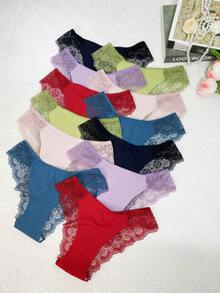 5/12-Piece Women's Mid-Rise Seamless Briefs - Soft Cotton-Blend Underwear High Elasticity, No-Roll Edges & Shape-Retaining Fit | Perfect For Daily Use, Office Commutes, Brunch Dates & Home Lounging, Essential Everyday Clothing That Matches Mid-Waist Jeans & Dresses | Elegant Minimalist Vibe, Thoughtful Gift For Her, Confidence-Boosting Comfort - Nhiều màu - Xem 4