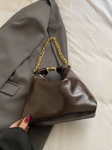 Hollow Straw Woven PU Patchwork Mini Underarm Bag With Star Pendant Detachable Leather Shoulder Strap Zipper Closure Women's Crossbody Small Bag - Coffee Brown - View 10