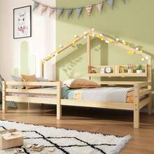Kids Bed Frames, Headboards & Footboards - Natural + Pine + 90cm*200cm - View 3