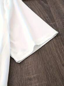 Camiseta de manga corta con gráfico de carreras de estilo retro americano con sudadera con capucha - Blanco - Ver 2