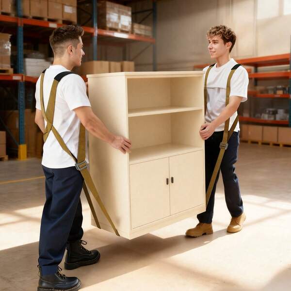 Moving Straps, 2-Person Lifting And Moving System With 2 Harness Straps, 2 Load-Bearing Straps & 1 Handheld Strap, Adjustable Lifting Shoulder Straps Move Furniture Appliances Mattresses