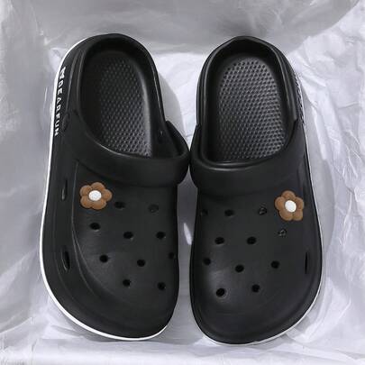 Solid Color Casual Hollow Out Beach Floral Jelly Sandals, Cute & Elegant Summer Shoes