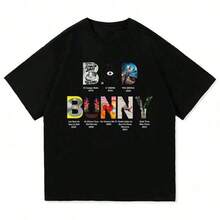 2025 Summer Bad Rabbit T-Shirt A Fashionable Graphic Print T-Shirt For Men And Women Is A Streetwear T-Shirt, Shirt,Unisex - 黑色 - 查看 5