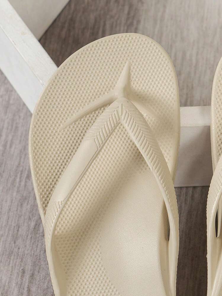 女士纯色简约人字拖，柔软舒适，适合户外、室内、度假、海滩、浴室、泳池等各种场合，四季皆宜 - 卡其色 - 查看 6