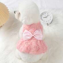 Floral Patterned Romantic Luxurious Pet Dress, Tight-Fitting Pet Clothing - Multicolor - View 7