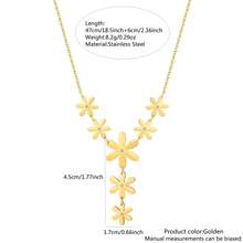 VceTd 1 Set de joyería de acero inoxidable lujosa y elegante con diseño de colgante floral con incrustaciones de vidrio, adecuada para la vida diaria de las mujeres, bodas, compromisos, regalos del Día de San Valentín o regalos del Día de la Madre - Amarillo Oro - Ver 12