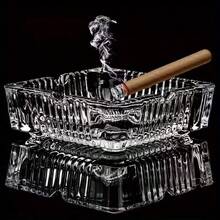 3pcs Square Crystal Ashtray Set, Elegant Ashtray Suitable For Hotel, Home, Office And Various Occasions, Stylish And Practical - Transparent - View 3